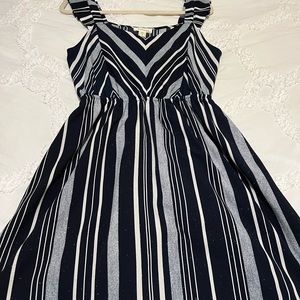 Navy & White Fit and Flare Dress